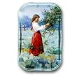 Henrietta Hammond Picking Apples - Rectangle Glass Paperweight (2-1/2" x 4" x 1")