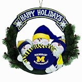 Michigan Wolverines Wreath 3 Snowmen 20
