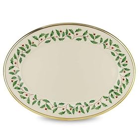 Lenox Holiday 16 Oval Platter by Lenox