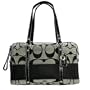 Women's Signature Black White/Black Jacquard Satchel: Black White/Black Satchel