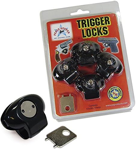 Peace Keeper Set of 4 Handgun Protection Gun Trigger Locks w/ Four (4) Keys