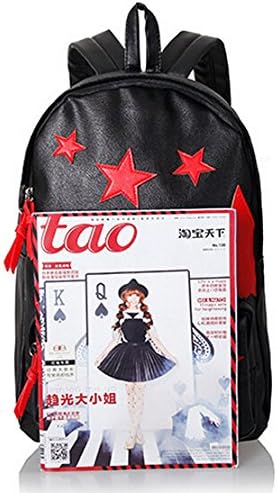 Rainbowlife Unisex PU Star Casual Travel Backpack Rucksack Satchel Bookbag