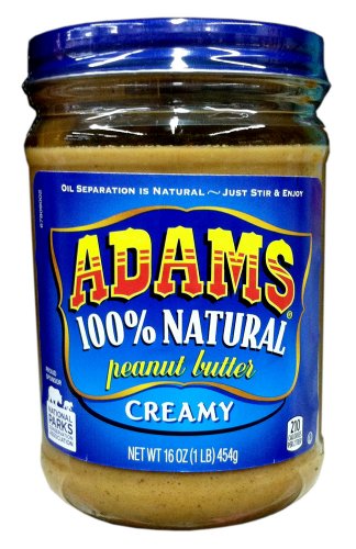 Adams Natural Creamy Peanut Butter, 16 oz (2 Pack)