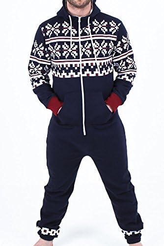 Men's Casual Print Flag Hoodie One Piece Jumpsuit Onesie Tracksuit