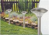 Case of 6 Solar Stainless Steel Garden Wireless Lights - 4 Bright LEDs Per Light