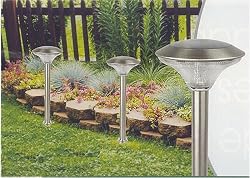 Case of 6 Solar Stainless Steel Garden Wireless Lights - 4 Bright LEDs Per Light