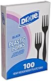 Dixie FM507 Medium Weight Polystyrene Fork, 6.31" Length, Black (10 Packs of 100)