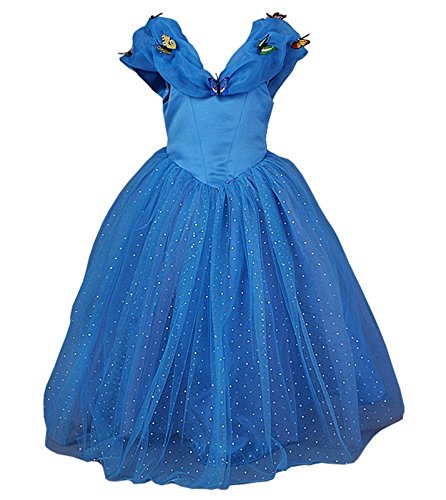Goodcorsetmall 2015 New Cinderella Dress Princess Costume Butterfly Girl,4-5/ Tag size:120,Blue