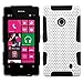 MYBAT APEX Mesh Hybrid Hard Case Gel Cover For Nokia Lumia 521 - Retail Packaging - White Black