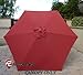 Formosa Covers 9ft Umbrella Replacement Canopy 6 Ribs in Brick Red (Canopy Only)