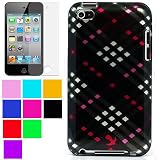 Fashion Design Cover for iPod touch 4th gen for New Ipod Touch 4th Generation with Camera Suitable for 8G 32G 64G + New Ipod Touch 4G Clear Screen Protector , Criss Cross