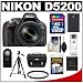Nikon D5200 Digital SLR Camera & 18-105mm VR DX AF-S Zoom Lens (Black) with 32GB Card + Battery + Case + Filter + Remote + Tripod + Accessory Kit