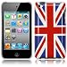 Union Jack Hard Back Amour Case For iPod Touch 4 4G With Screen Protector