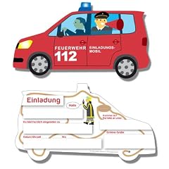 Einladungskarten Feuerwehr 6 Stk.
