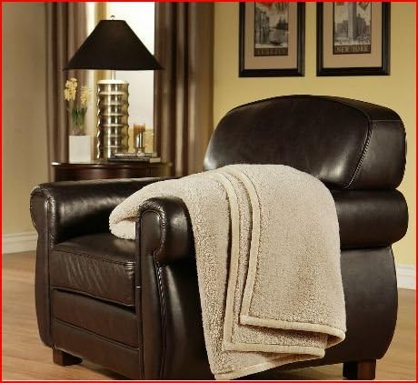 Cuddly Cabin Throw, High Pile Plush with Sherpa Backing 60" X 70" (Light Taupe)