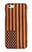 SunSmart Unique Handmade Genuine Natural Wood Wooden Hard bamboo Case Cover for iPhone 6 4.7''(the Stars and the Stripes)