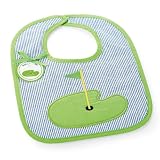Mud Pie Country Club Baby Decorated Blue Seersucker Bib, Golf