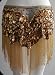 Gold Beaded and Sequinned Hip Scarf/Shawl with Fringe