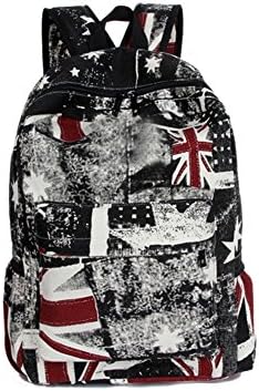 Gahey Mens Vintage UK Jack Flag Backpack Book Bag Backpacks for Teens Red