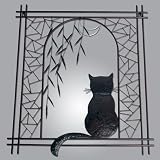 Wandbild 'Katze' aus Metall bronce 69x79cm
