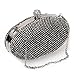 BMC Clear Rhinestone Armor Mesh Chainmail Covered Oval Shaped Fashion Clutch