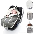WALLABOO Baby Fu�sack f�r Trageschale / Autositz [0-12 Monate] universal passend 3- u. 5 Punkt Gurte / GRAU