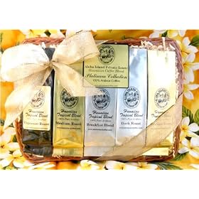 Kona Hawaiian Coffee Blend Sampler Gift Basket, Ground Coffee, a Great Gift for Every Coffee Lover