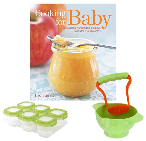 Cooking for Baby Recipe Book with OXO Tot Storage Food Blocks & Crush and Eat Food Making Bowl