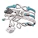 Lisingtool Handmade Infinity Silver 8 Owl Leaf Bird Leather Bracelet Wrist band