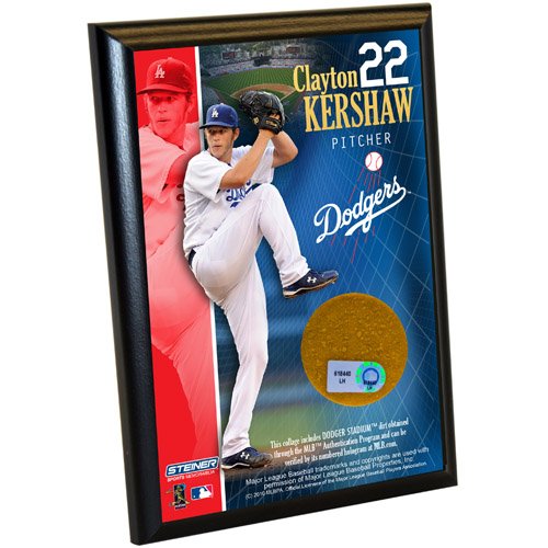 MLB Los Angeles Dodgers Clayton Kershaw 4-by-6-Inch Dirt Plaque