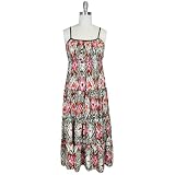 Multi Color Boho Indie Print Empire Waist Long Sun Dress