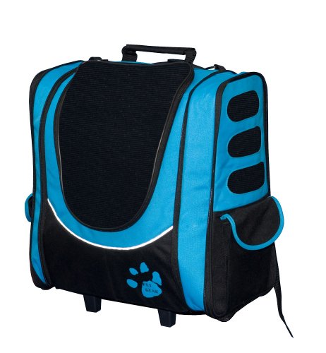 Pet Gear I-GO2 Escort Roller Backpack for cats and dogs up to 15-pounds - Ocean Blue