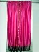 2 Raspberry Art Silk Sari Curtains with Purple Border Drapes Panels 96"