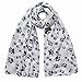 Lina & Lily Dog Cat Footprints Print Scarf (White)