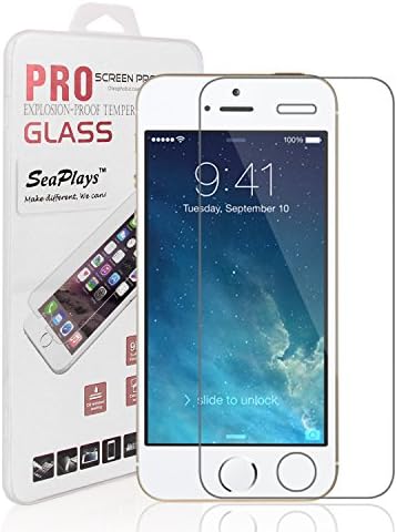 iPhone 5S Screen Protector, iPhone 5C Screen Protector, Seaplays Premium [Tempered Glass] Screen Protector for Apple iPhone 5S, iPhone 5C and iPhone 5