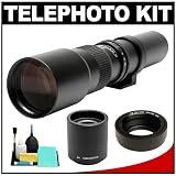 Rokinon 500mm f/8 Telephoto Lens & 2x Teleconverter (= 1000mm) with Cleaning Kit for Olympus Pen E-P2, E-P3, E-PL2, E-PL3, E-PM1 & Panasonic Micro 4/3 Digital SLR Cameras