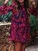 Persun Women's Color Block Floral Long Sleeve Crew Neck Tunic A-line Mini Dress