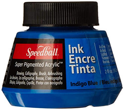 Speedball 2-Ounce Super Pigmented Acrylic Ink, Indigo Blue