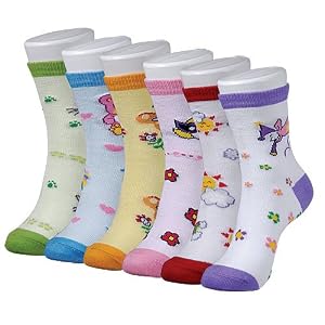 Lot Of 6 Pairs Assorted Computer Design Kids / Girls Socks