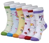 Lot Of 6 Pairs Assorted Computer Design Kids / Girls Socks