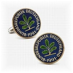 Hand Painted German Coin Cufflinks