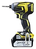 日立工機 18V コードレスインパクトドライバー 充電式 3.0Ahリチウムイオン電池、充電器、予備電池、ケース付 イエロー WH18DDL(2LSCK)(Y)