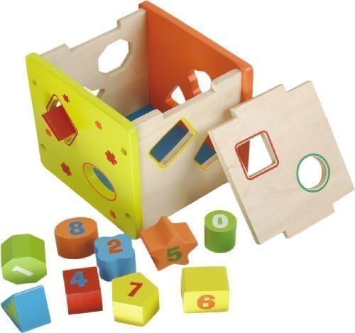 Natural Wood Number &amp; Shape Sorting Smart Cube by DIY Kids