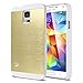 Galaxy S5 Case, ULAK Slim 2in1 Hybrid Dual Layer Protective Brushed Hard Case Cover Scratch Resist Metallic Bumper Case for Samsung Galaxy S5 / Galaxy SV (2014) White+Champagne Gold