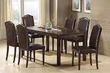 7 Pc Solid Wood Brown Finish