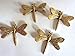 Dragonfly Decorative Metal Push Pins, Gold Finish, Handmade Solid Metal, 15 Piece Set, T-105AG