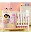 Dora the Explorer Bebe 4 Piece Crib Bedding Set + Musical Mobile (Nickelodeon)