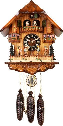 River City Clocks MD860-16 Eight Day Musical Cuckoo Clock with Dancers, Oompah Band Moves Back And Forth, 16-Inch Tall