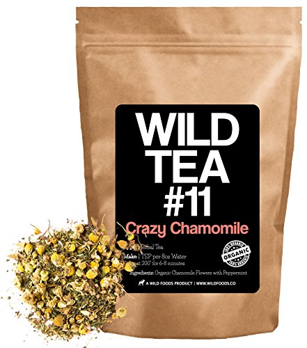 Organic Peppermint Chamomile Tea, Wild Tea #11 Premium Whole Chamomile Flowers with Zesty Peppermint by Wild Foods (2 Ounce)