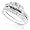 5/8ctw Three Stone Round Diamond Wedding Ring Set in 14kt White Gold (HI/I1-I2) - Size 5
